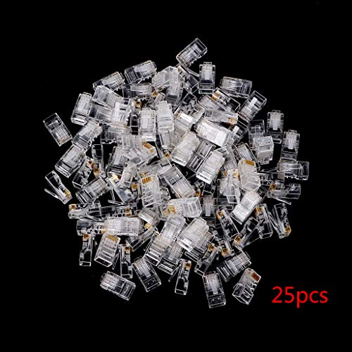HapGlan 100PCS/25PCS RJ45 CAT5 RJ-45 Modular Plug Internet Cable LAN Connector 8pin 8P8C