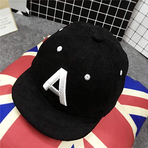 Spring Summer Cotton Baby Letter Cap Baby Kids Boy Adjustable Baseball Caps Boys Girl Hats Children Snapback Hip-Hop Sun Hat (Black) #TOP3