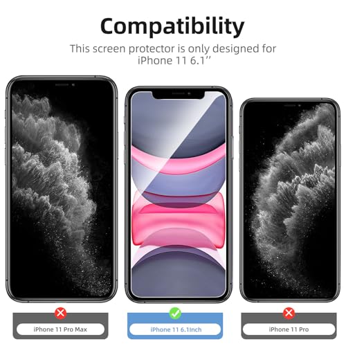 Image of NEW'C 4 Pack, 2 Pack for iPhone 11 Screen Protector + 2 Pack Camera Lens Protector, Sensor Protection,Case Friendly Tempered Glass Film