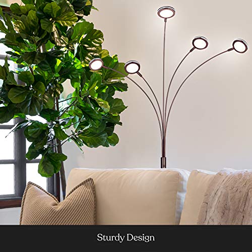 Brightech Orion Arc Floor Lamp For Living Room, Tree Floor Lamp With 5 Adjustable Arms, Multi-Head Standing Lamp With Flexible Rotating Led Lights For Bedroom, Dorm - Bright Hanging Lighting - Bronze #TOP2