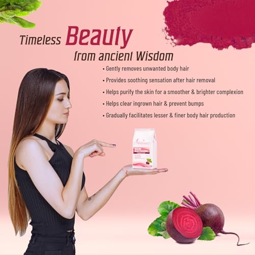 Image of VLOVEU - Bikini Wax Powder For Women - 5 Minutes Painless Herbal Wax Powder|Easy To Use At Home, No Chemicals - No Irritation, Bikini Wax For Women And Girls (120G) (Beetroot, Pack Of 1),