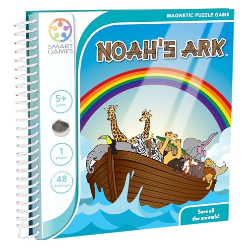SmartGames SGT240 - Noah's Ark, Magnetic Puzzle Game with 48 Challenges, 5+ Years, Colores Aleatorios