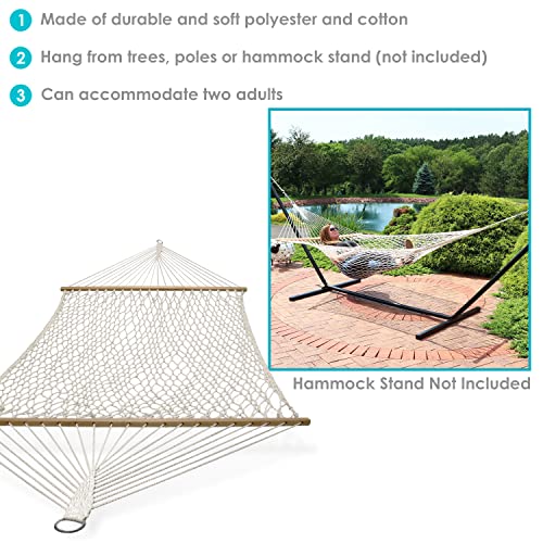 Sunnydaze FBA_CDWHWS Cotton Rope Double Hammock thumb #1