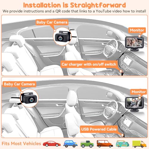 Baby Monitor with Two Cameras and Large Screen