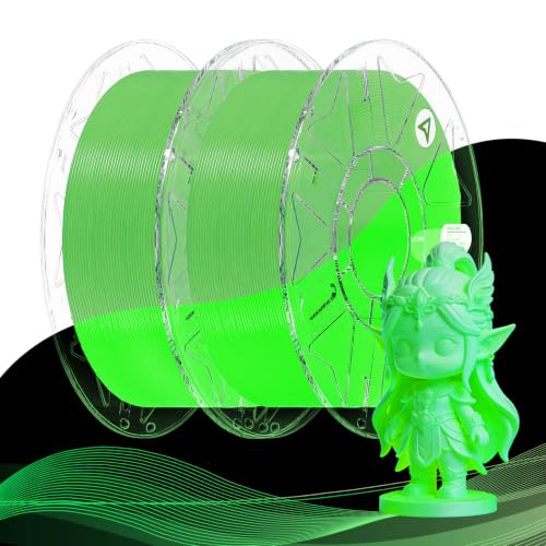 Image of Creality 3D Printer Luminous RFID Filament, Hyper RFID PLA Filament 1.75mm for 3D Printing, Glow in The Dark Filament, Bright Long-Lastin, 1KG(2.2 lbs) Spool (2 Green)