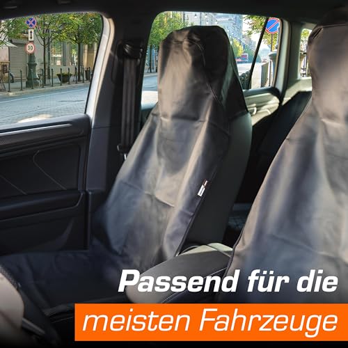 Upgrade4cars Autositzbezug Universal | wasserdichte Autositzauflage für Arbeit, Sport, Werkstatt Autositzschoner Vordersitze Fahrersitz Schonbezug Autozubehör Geschenke für Männer