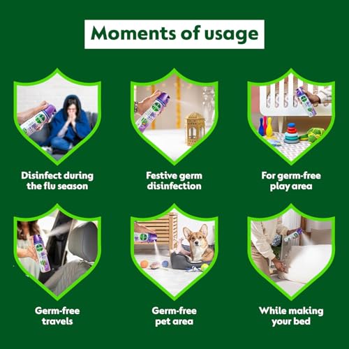 Image of Dettol Multi-Surface Disinfectant Sanitizer Spray Bottle, 225ml - Pack of 2 (Orchard Bloom)