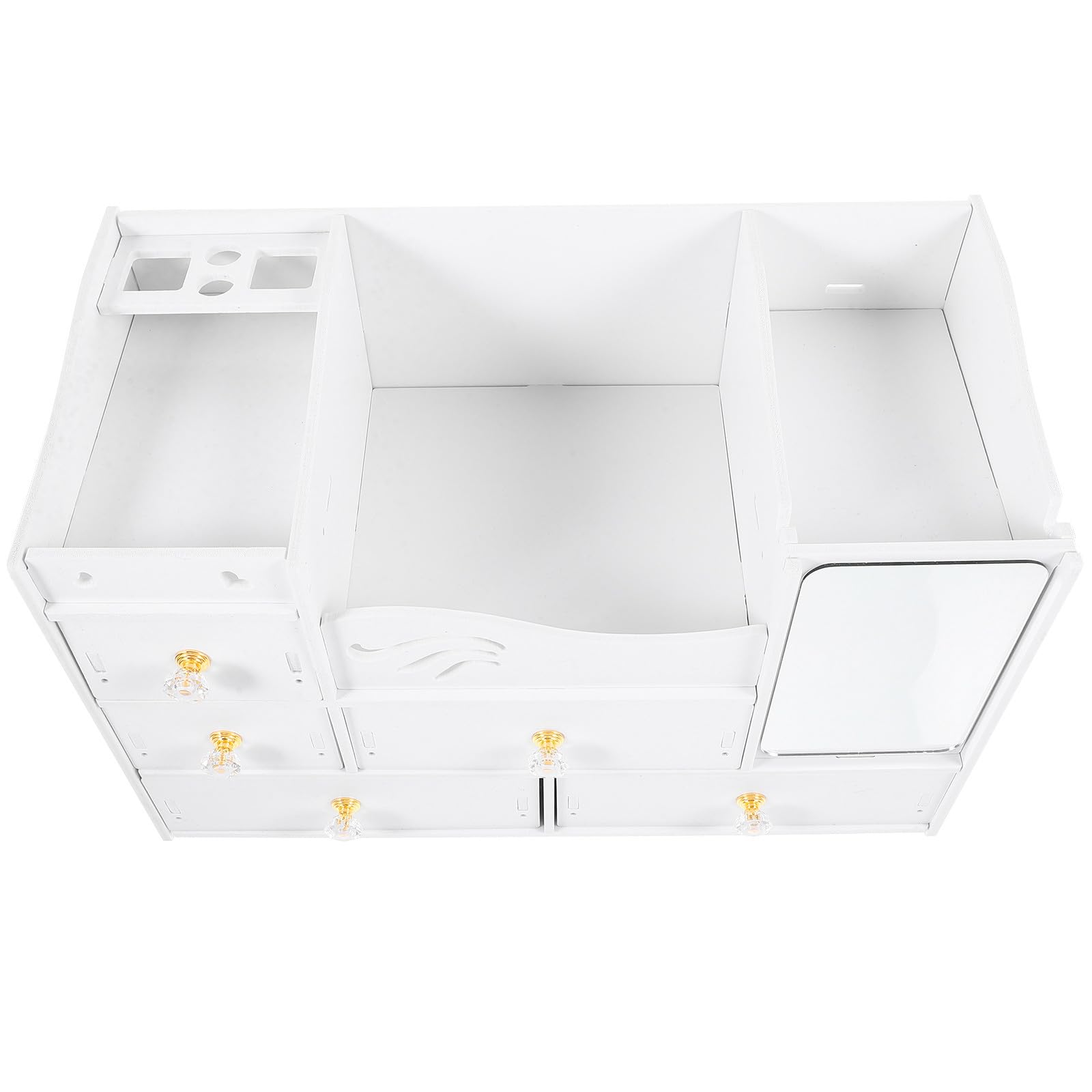 Alipis Organizer Trucchi con Cassetti Grande Capacità in PVC e Legno Plastica, Robusto e Uso Desktop, Scatola Porta Cosmetici Semplice e Decorativa