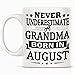 Best Grandma Born In August Tasse drôle, tasse à café blanche