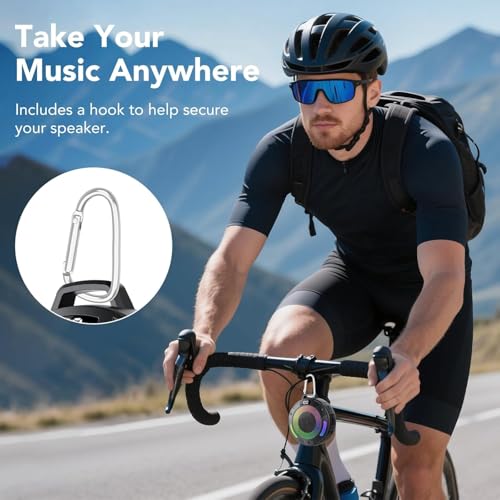Image of Bluetooth Speaker, 2026 Portable Wireless Shower Speaker, Digital Display Portable Speaker with Detachable hook ,IPX7 Waterproof with LED Light, HD Sound & Bass for Bathroom, Pool, Beach & Outdoor