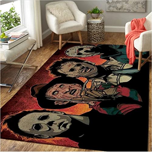 LFRAQY Alfombras de Suelo con Personajes de películas de Terror, alfombras Antideslizantes para Dormitorio y Sala de Estar, alfombras de película 200x300cm