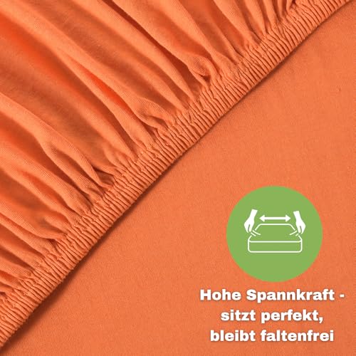 leevitex® Spannbettlaken 120x200cm - 130x200cm | Spannbetttuch Bettlaken | 100% Jersey Baumwolle | Matratzenhöhe bis 25 cm | Ökotex… – Ansicht 2