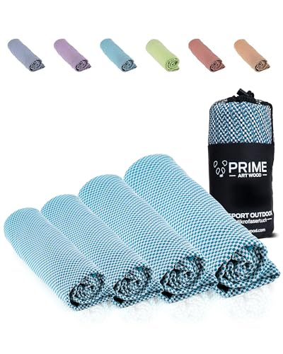 PRIME ART WOOD Bambus Reisehandtuch 100x50 cm Hellblau