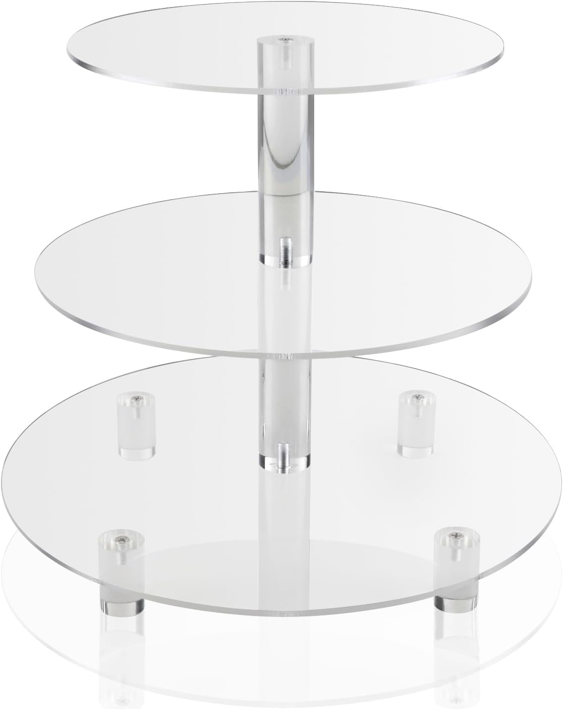 Acrylic Cupcake Stand, 3 Tier Round Clear Cupcake Tower Display Dessert