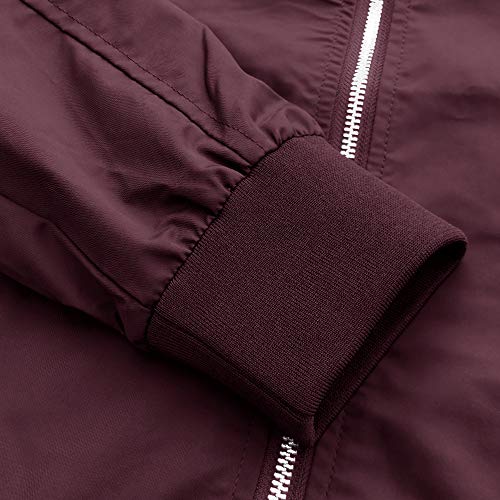 KEFITEVD Hommes Baseball Cargo Été Bomber Pilote Zipper Vestes Survêtements Thin Army Windbreaker Vin Rouge - Image 6