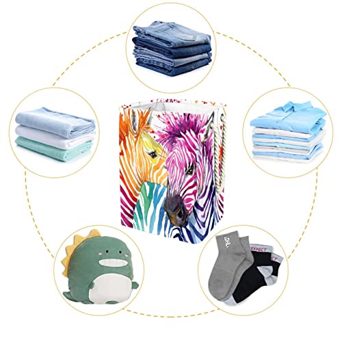 Panier à linge zèbre poignées intégrées pour vider le sol de la chambre - 5