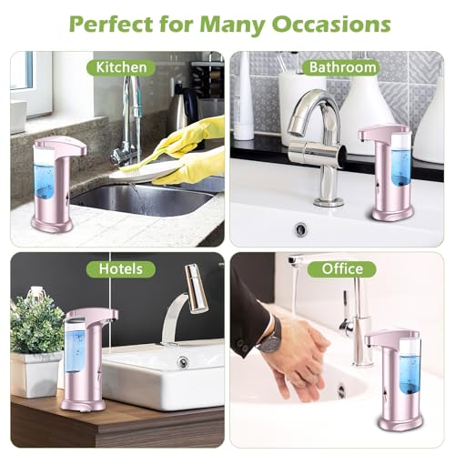 Image of KeeKit Automatic Sensor Soap Dispenser, 13oz / 370ml Touch-Free Liquid Soap Pump Dispenser, IPX4 Waterproof Battery Operated Pump for Kitchen, Dish, Soap, Bathroom, Home