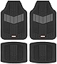 Motor Trend DualFlex Two-Tone Sport Design All-Weather Rubber Floor Mats for Car, Truck, Van & SUV - Waterproof Front & Rear Liners with Drainage Channels