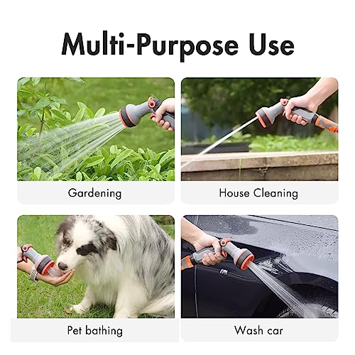DRINCOSH Garden Hose 50 ft x 5/8\", Heavy Duty Water Hose 50 ft, Lightweight Water Hose with Handle,3/4\" Male to Female Fittings, Burst 600 PSI - Thumbnail 5