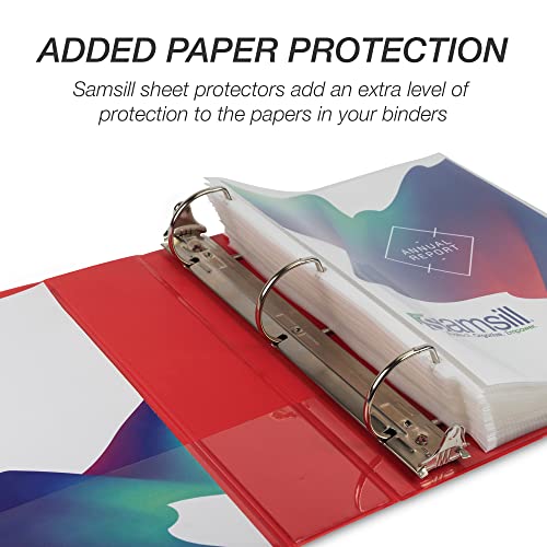 Image of Samsill Durable 3 inch 3 Ring Binder, D Ring Binder, 100% Recycled Chipboard, Red