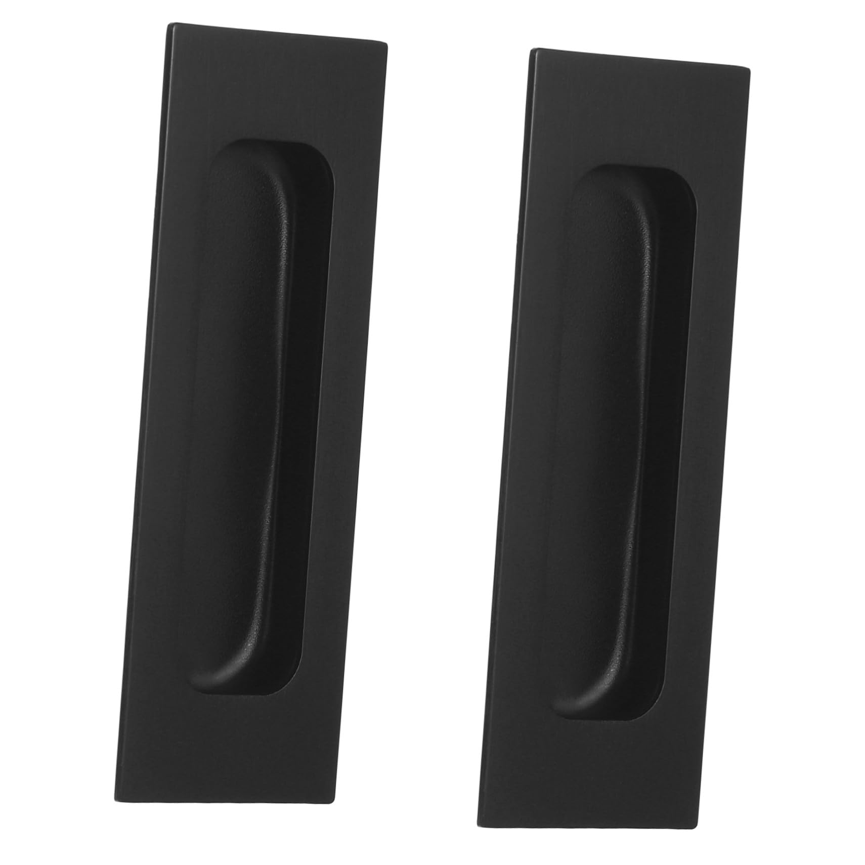 Manijas de acero inoxidable negro para puertas empotradas y gabinetes modernos