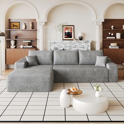 Image of 107 inch Cloud Sectional Sofa Boneless Couches with Chase