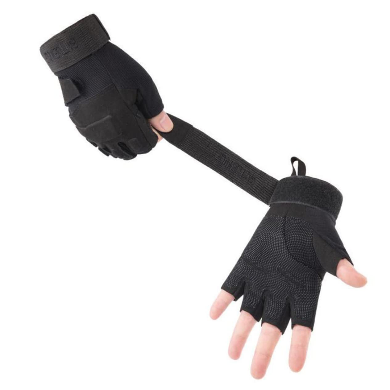 3paare Halbfinger Fahrradhandschuhe Für Herren Und Damen Stoßdämpfend Atmungsaktiv rutschfest Für Outdoor-Sportarten Wie Radfahren Laufen Und Angeln Schwarz