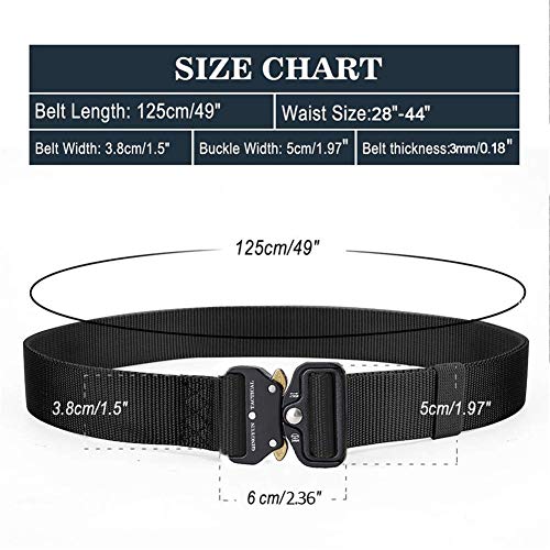 Tactical Belt,Military Style Belt, Riggers Belts for Men, Heavy-Duty Quick-Release Metal Buckle