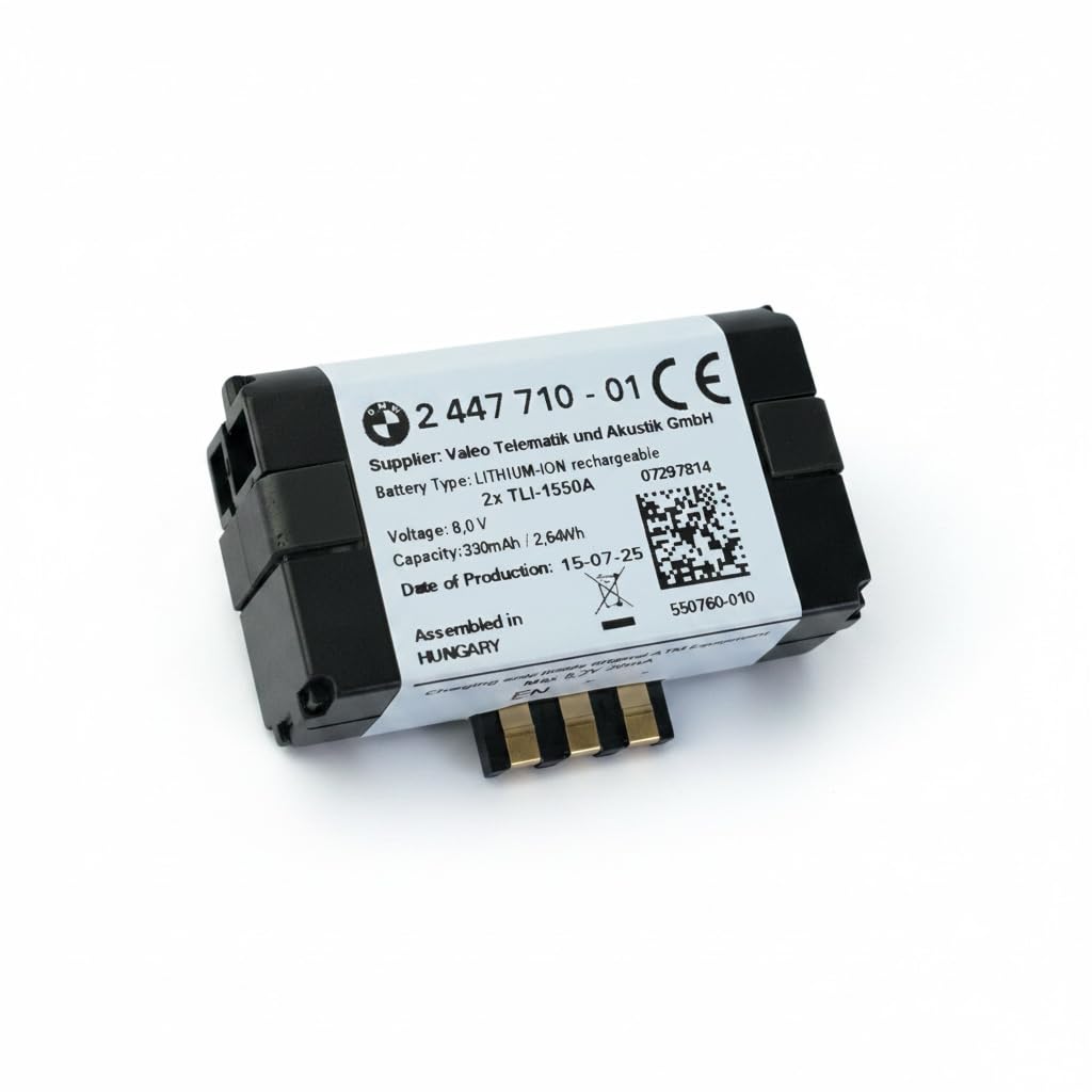 BMW Original Batería de Repuesto Litio-Ion Recargable, 8,0V, 330mAh, para Equipos ATM, Número de Pieza 84102447710
