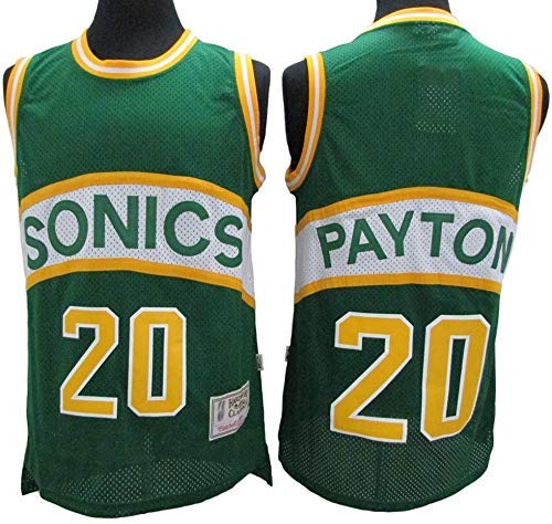YSA Men's NBA Jersey -Gary Payton #20 Seattle Supersonics Basketball Sleeveless Top, Classic