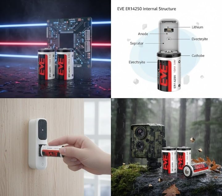 Image of Compatible with EVE ER14250 3.6V 1 /2 AA Lithium Battery (Pack of 1)