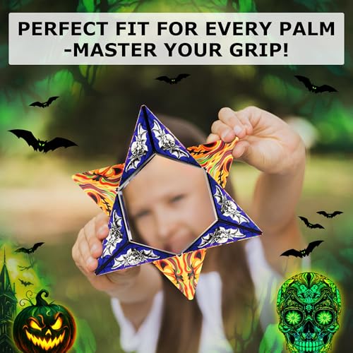Image of Shashibo Seasonal Halloween - Shape Shifting Box - Award-Winning, Patented Magnetic Puzzle Cube w / 36 Rare Earth Magnets - Fidget Transforms Into Over 100+ Shapes (Ghastly Jack)