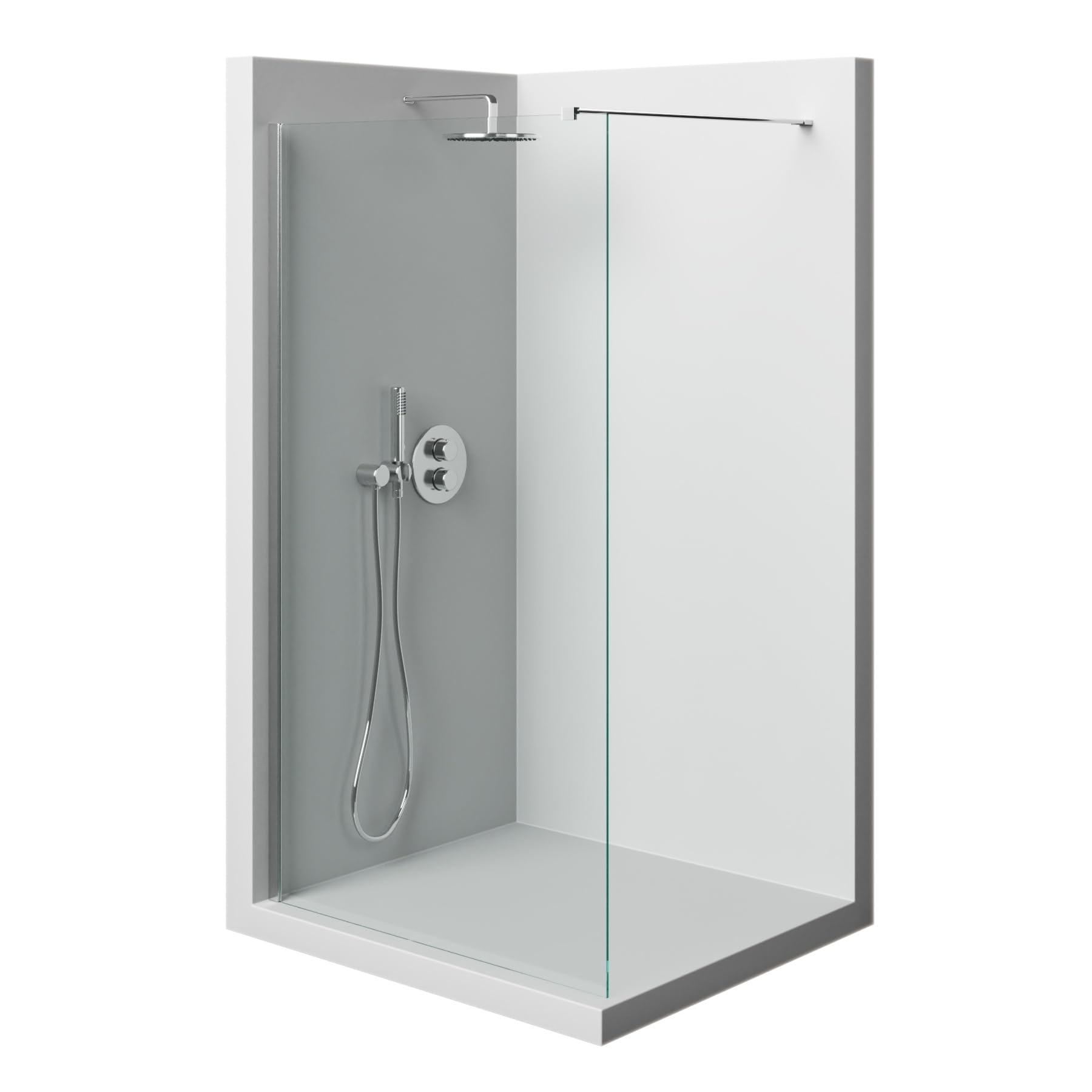 Duschwand Duschabtrennung Duschkabine Dusche (BxH) 100 cm x 200 cm Walk-In AquaSplash DIY Glas 8 mm