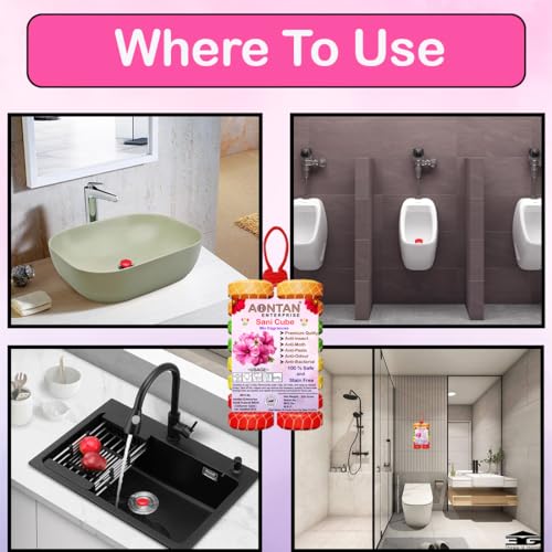 Image of AONTAN ENTERPRISE Bathroom Toilet Air Freshener Fragrance Urinal balls Urinal Cubes Sani cube for Washbasins,Clothes Pantry, Bathroom,Wardrobe,wash Basin,Pack of 2 Each 200 grm