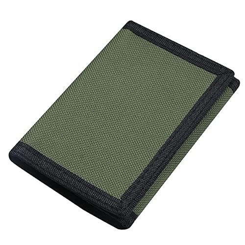 NEICY RFID Blocking Canvas Wallet for Men and Women - Camo Trifold Outdoor Sports Wallets with Magic Sticker for Teen Kids (Green)