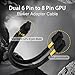 COMeap 6 Pin to 8 Pin GPU Adapter, Dual 6 Pin Female to 8 Pin Male GPU Power Sleeved Cable 9.5-inch(24cm)