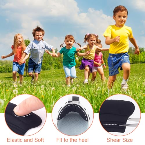 Image of Joez Wonderful 3 Pairs Kids Heel Pads for Shoes Too Big, Self-Adhesive Grips Liner for Loose Shoe, Non Slip Soft Shoe Filler Inserts Cushion for Toddlers Girls Boys (Black)
