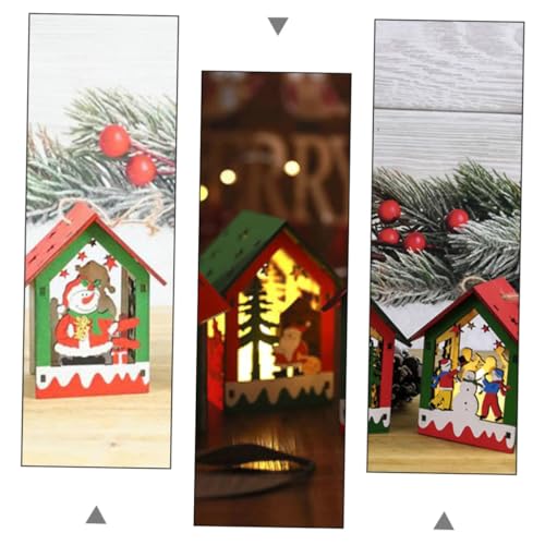 Decoración Navideña para Dormitorio con Casitas de Madera Luminosas Alipis 5