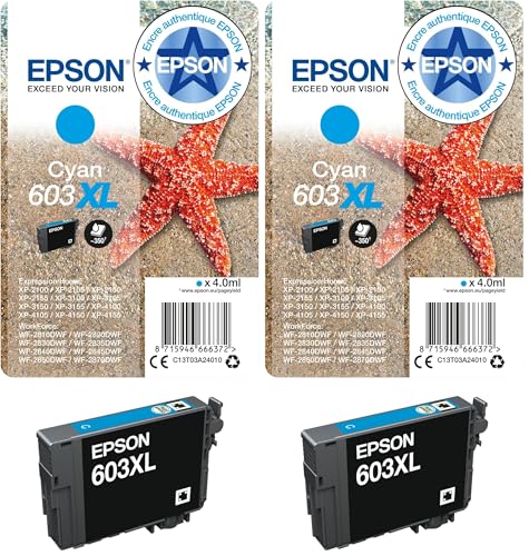 Epson 603XL Cyan encre haute capacité pour des impressions couleur nettes et durables sur XP-3150