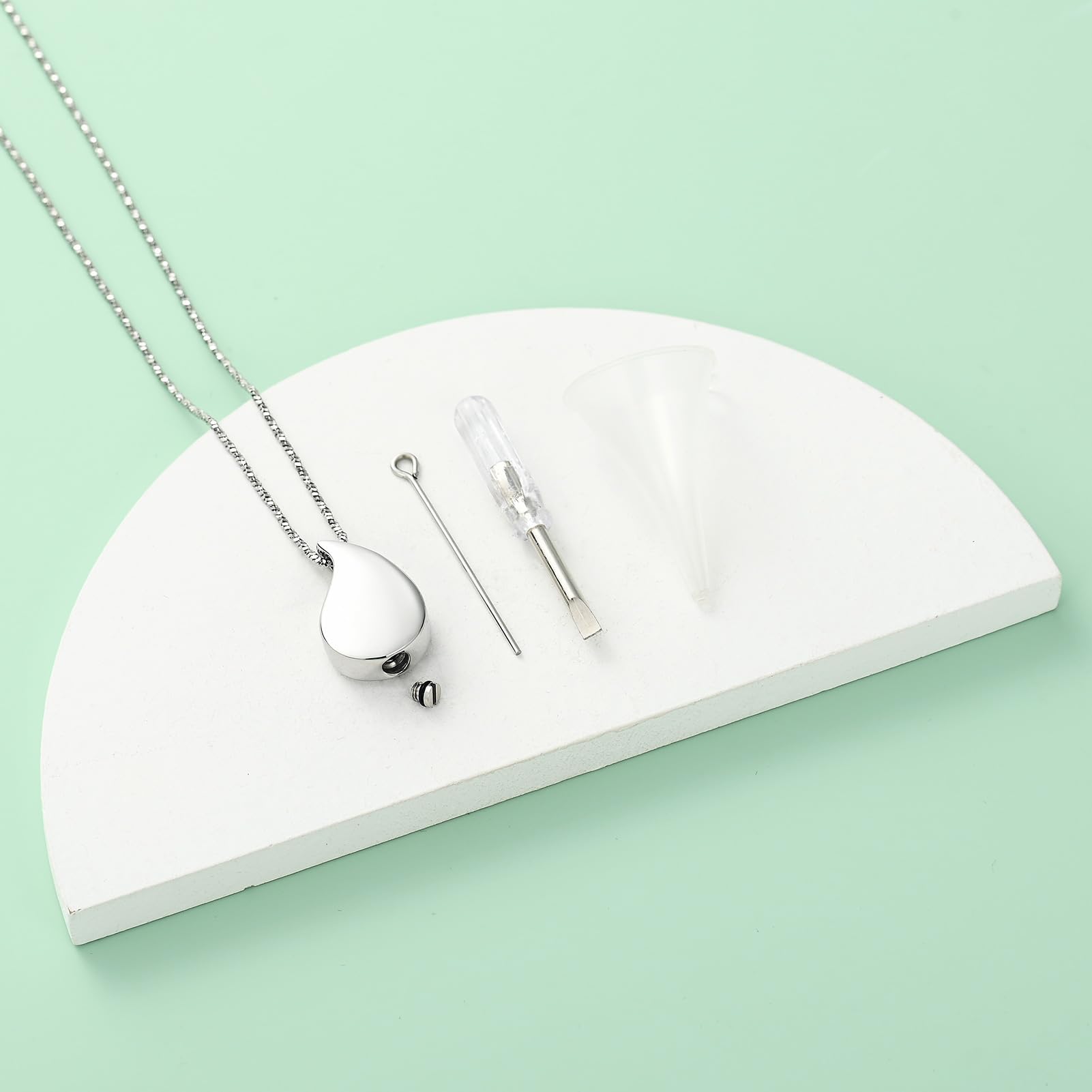 Zampa di animali domestici stampa teardrop urna collana per cenere per cane/gatto cenere ciondolo per cremazione gioielli commemorativi per donne e uomini
