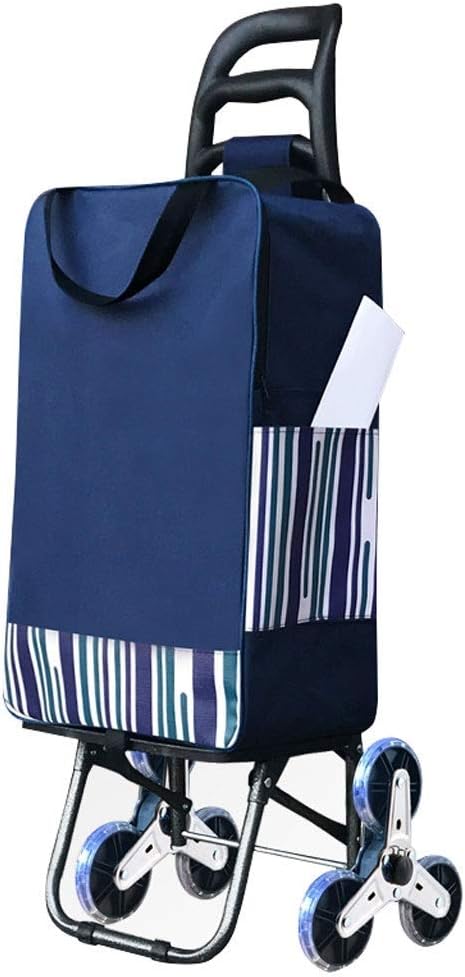 qiuqiu Shopping Cart Lightweight Portable Light Cart Home Grocery Market Stroller-Blue A