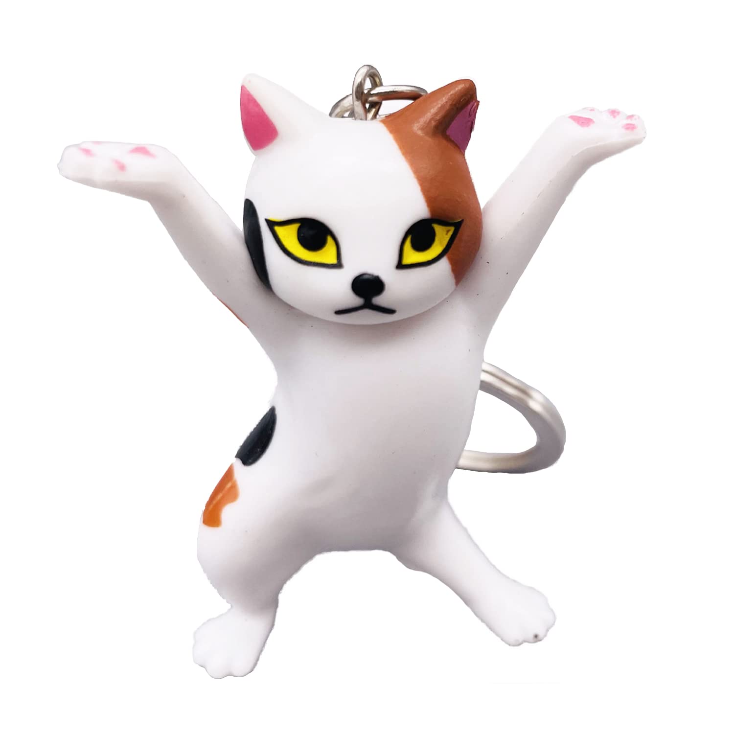 Shining crown Cat Keychain, Cute Cat Keychain, Cartoon Enchanting Cat Keychain, Multicolor, Medium