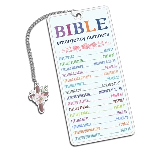 Bible Emergency Numbers Bookmark Gifts for Women Men First Communion