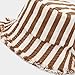 Quanhaigou Frayed Unisex Sun Hats, Fashion Beach Bucket Hat for Men Women,Summer Outdoor Boy's Girls Boonie Cap (Stripe Beige Brown)