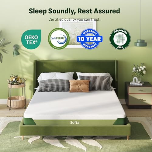 Image of Softa 6 inch Twin Cooling Gel Memory Foam Mattress, Viscose from Bamboo, Medium Firm, Certi-PUR & Oeko-TEX Certified, 10-Year Warranty, Green Tea Support Foam, Washable, Mattress in a Box