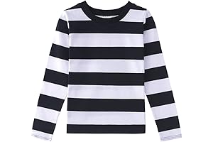 Toddler Boy's Black and White Striped T-Shirt