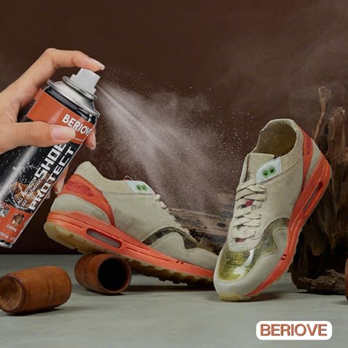 image for BERIOVE Protect Shoe Protector Spray - Rain & Stain Water Repellent - 