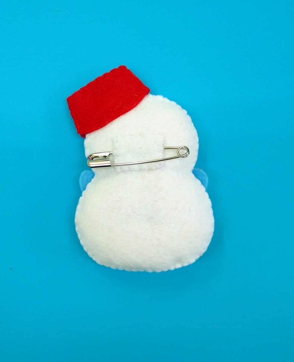 Amazon.co.jp: フェルト ハンドメイド 雪だるまのブローチ クリスマス 