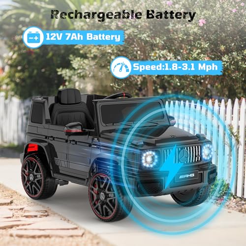 Image of ANPABO 12V 7AH Licensed Mercedes-Benz G63 Electric Car for Kids, Dark Black