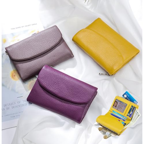 Precious Unisex Pebble Real Leather Wallet, Soft Small Leather Wallet for Women, RFID Anti-theft and Waterproof Purse (#30)2